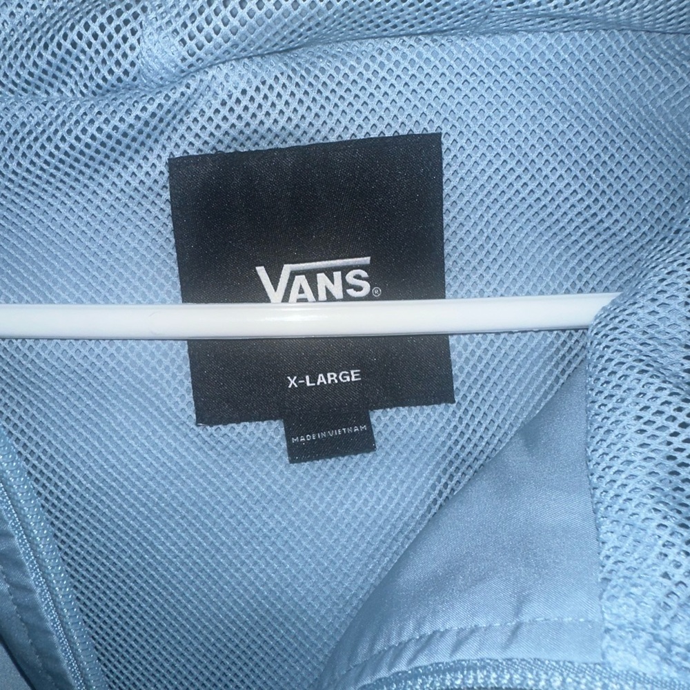 Vans Blue Windbreaker with Checkerboard Stripe - Picture 3 of 3